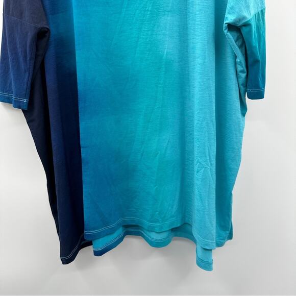 Clara Sun Woo Blue Ombre Oversized Half‎ Sleeve Pullover Top Size S - Picture 3 of 8